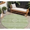 Homeroots 8' Green And Ivory Round Southwestern Washable Indoor Outdoor Area Rug 593674 - alternate 1