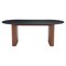 Homeroots 79" Black and Walnut Wood Double Pedestal Base Oval Dining Table 572216 - alternate 7