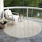 Homeroots 8' Ivory Brown And Gold Round Striped Washable Indoor Outdoor Area Rug 597399 - alternate 7