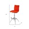 Homeroots Set of Two Red and Silver Faux Leather and Metal Low Back Adjustable Height Bar Chairs, 2PK 555029 - alternate 6