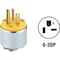 Leviton 20A 250V 3-Wire 2-Pole Armored Cord Plug 000-620PA - alternate 1