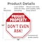 Signmission Private Property Don't Even Ask!, 18 Inch X 18 Inch, Plastic Sign OC-P-18-152 - alternate 6