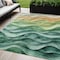 Homeroots 5' X 8' Teal Blue Abstract Washable Indoor Outdoor Area Rug 608077 - alternate 1