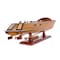 Homeroots 16" Brown Solid Wood Hand Painted Runabout Canoe Model Boat 364264 - alternate 1