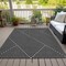 Homeroots 3' X 5' Black And Ivory Geometric Washable Indoor Outdoor Area Rug 612106 - alternate 7