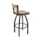 Holland Bar Stool Co Revelle 30in Swivel Bar Stool with Pewter Finish, Medium Back and Medium Maple Seat 881 - alternate 5