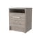Homeroots 20" Light Gray Wood Two Drawer Nightstand 534898 - alternate 1