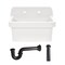 Kingston Brass 24" Ceramic Single Bowl Wall Mount Kitchen Sink with Strainer, White/Matte Black KGPKWS2419170 - alternate 1
