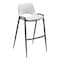 Homeroots Set of Two 30" White and Black Faux Leather and Steel Low Back Bar Height Bar Chairs 555672 - alternate 1