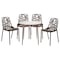 Leisuremod Devon 5-Piece Aluminum Patio Dining Set, Tempered Glass Top Table & 4 Stackable Chairs, Brown DT31C4BR - alternate 1