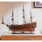 Homeroots 32" Wood Brown Solid Wood Hand Painted c1665 Zeven Provincien Model Boat 401950 - alternate 4