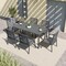 Leisuremod Chelsea 7-Pc Aluminum Extendable Dining Set, Weatherproof Cushions, Powder-Coated, 7PK CC20BL-BL6-MDT78BL - alternate 7