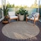 Homeroots 8' Brown And Ivory Round Geometric Washable Indoor Outdoor Area Rug 612120 - alternate 6