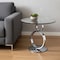 Homeroots 21" Clear and Silver Glass and Metal Round Pedestal End Table 554647 - alternate 4