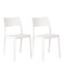 Homeroots Set of Two White Heavy Duty Plastic Outdoor Stacking Accent Chairs, 2PK 565226 - alternate 1