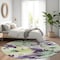Homeroots 8' Purple And Lavender Round Floral Washable Indoor Outdoor Area Rug 610994 - alternate 6