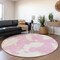 Homeroots 8' Pink And Ivory Round Abstract Washable Indoor Outdoor Area Rug 614559 - alternate 4