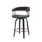 Homeroots 26" Black Faux Leather Swivel Counter Height Bar Chair 534468 - alternate 8