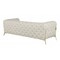 Homeroots 93" Beige Italian Leather Chesterfield Sofa With Silver Legs 476528 - alternate 5