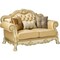 Homeroots 64in Bone And Gold Faux Leather Loveseat and Toss Pillows 515706 - alternate 5