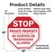 Signmission Stop Private Property No Hunting or, 18 Inch X 18 Inch, Plastic Sign OC-P-18-165 - alternate 6