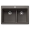 Blanco Liven SILGRANIT 33in 60/40 Double Bowl Dual Mount Kitchen Sink with Low Divide - Volcano Gray 443216 - alternate 1