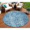 Homeroots 8' Blue Round Ikat Washable Indoor Outdoor Area Rug 576973 - alternate 1