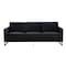 Leisuremod Lincoln 3-Seater Velvet or Leather Sofa with Stainless Steel Base LAB83BL - alternate 6