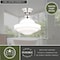 Vaxcel Huntley 12-in W Satin Nickel Farmhouse Schoolhouse Semi Flush Mount Ceiling Light White Glass C0176 - alternate 7