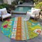 Homeroots 8' Teal Blue Green And Pink Round Aztec Washable Indoor Outdoor Area Rug 598522 - alternate 4