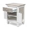 Homeroots 28" White And Gray Solid Wood One Drawer Nightstand With USB 571339 - alternate 8