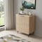 Homeroots 35" Oak Wood Textured Door Accent Cabinet With Two Doors 644523 - alternate 11
