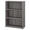 Homeroots Gray Wood Adjustable Three Tier Bookcase 355731 - alternate 1