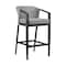 Armen Living Palma Outdoor Patio Counter Height Bar Stool in Aluminum and Wicker with Gray Cushions LCPFBAGR26 - alternate 1