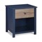 Homeroots 24" Blue Solid Wood and Wood One Drawer Nightstand 530249 - alternate 5