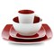 Gibson Home Soho Lounge 16 Piece Soft Square Stoneware Dinnerware Set in Red and White 131714.16R - alternate 5