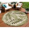 Homeroots 8' Ivory And Green Round Palm Leaf Indoor Outdoor Area Rug 548066 - alternate 7