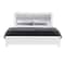Homeroots White and Light Gray Ribbed Texture Wood And Upholstery Lighted Full Bed Frame 564729 - alternate 3
