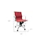 Homeroots Red and Silver Faux Leather Adjustable Height Swivel Rolling Office Chair 554039 - alternate 5