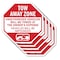 Signmission Tow Away Zone Unauthorized Vehicles, 10 inch X 10 inch, Aluminum Metal Signs, 5PK OC-A-5Pack-10-322 - alternate 1