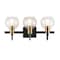 Jonathan Y Marais 21.5" 3-Light Iron/Glass Rustic Vintage LED Vanity Light, Black/Brass Gold JYL3528A - alternate 15