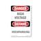 Signmission Safety Sign, OSHA Danger, 24" Height, High Voltage Bilingual, D-1824-VG-1327 OS-DS-D-1824-VG-1327 - alternate 1