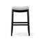 Homeroots 31" White and Black Fabric and Solid Wood Backless Bar Height Bar Chair 632493 - alternate 4
