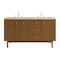 James Martin Vanities Laurent 60" Double Vanity, Honey Oak w/ 3 CM Tajnar Eclos Top 545-V60D-HNO-3TJR - alternate 1