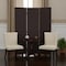 Homeroots 71" Brown Faux Leather Folding Three Panel Screen Room Divider 274680 - alternate 2
