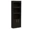 Homeroots 71" Light Gray Wood Three Tier Bookcase with Two Doors 403739 - alternate 4