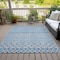 Homeroots 5' X 8' Sky Blue And Denim Blue Quatrefoil Washable Indoor Outdoor Area Rug 583241 - alternate 7
