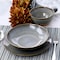 Gibson Elite 12 Piece Dreamweaver Round Earthenware Dinnerware Set in Gray 135272.12 - alternate 4