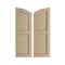 Ekena Millwork Knotty Pine 2 Equal Flat Panel w/Elliptical Top Faux Wood Shutters, 15W x 80H 75 Low Side, PR SHUFPL15X80KPPR - alternate 1