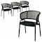 Leisuremod Ervilla Dining Chair in Black Steel Frame with Black Wicker Back and Black Seat, 4PK ECBL-20BL-BL4 - alternate 1